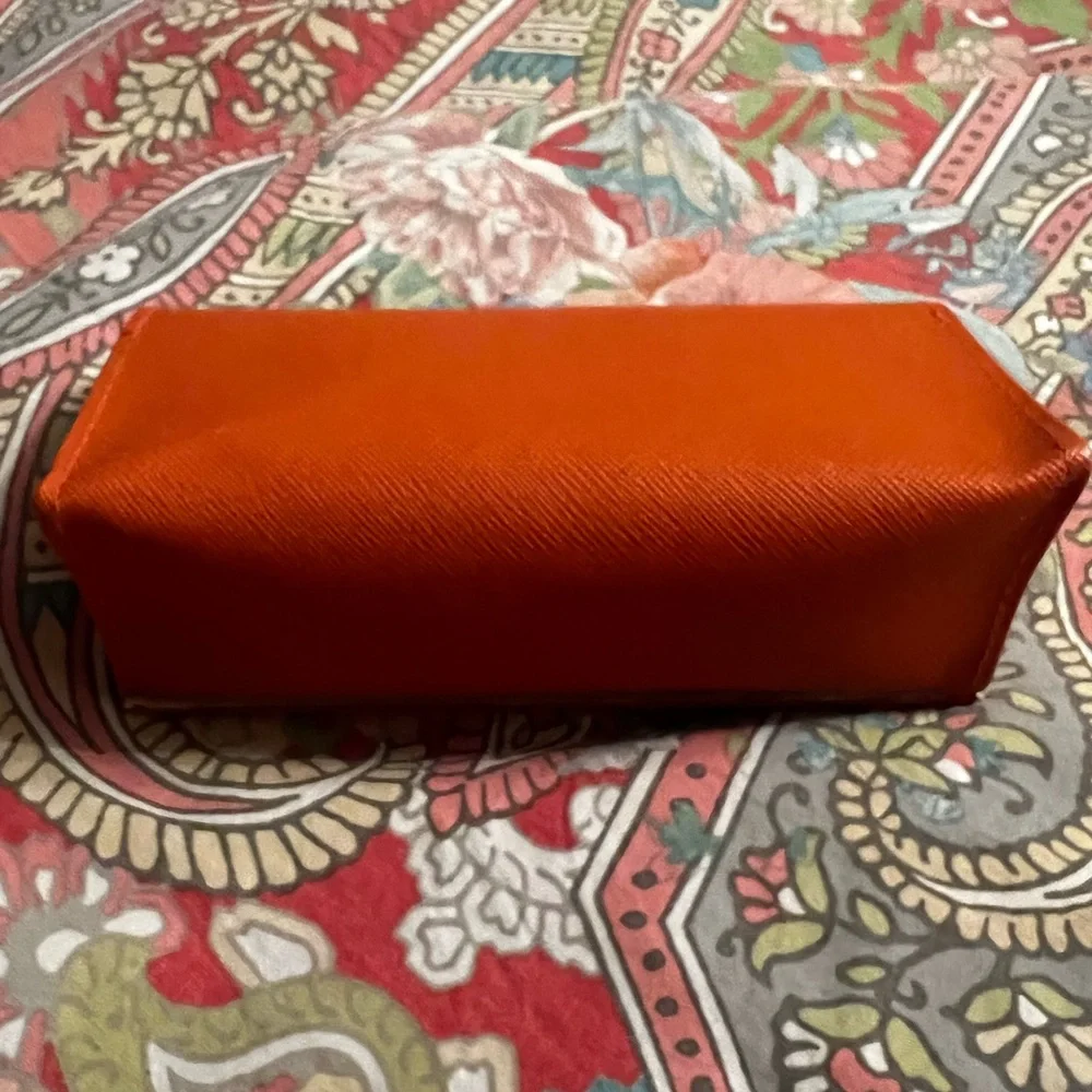 Tory Burch Orange Eye glass Case Large